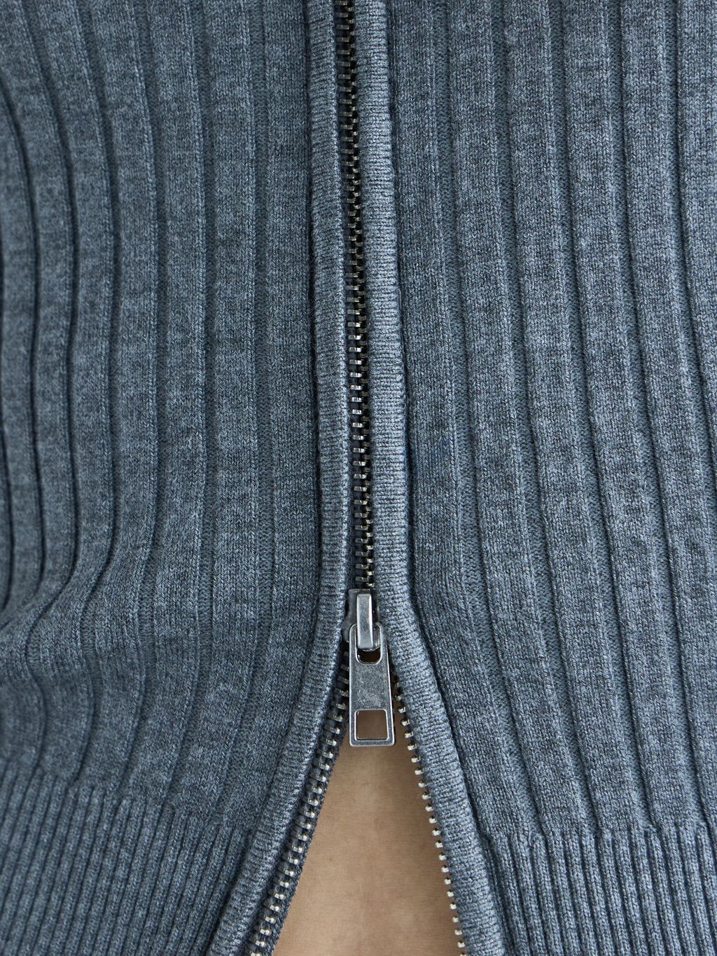 KNIT CARDIGAN WITH HOODIE & ZIPPER