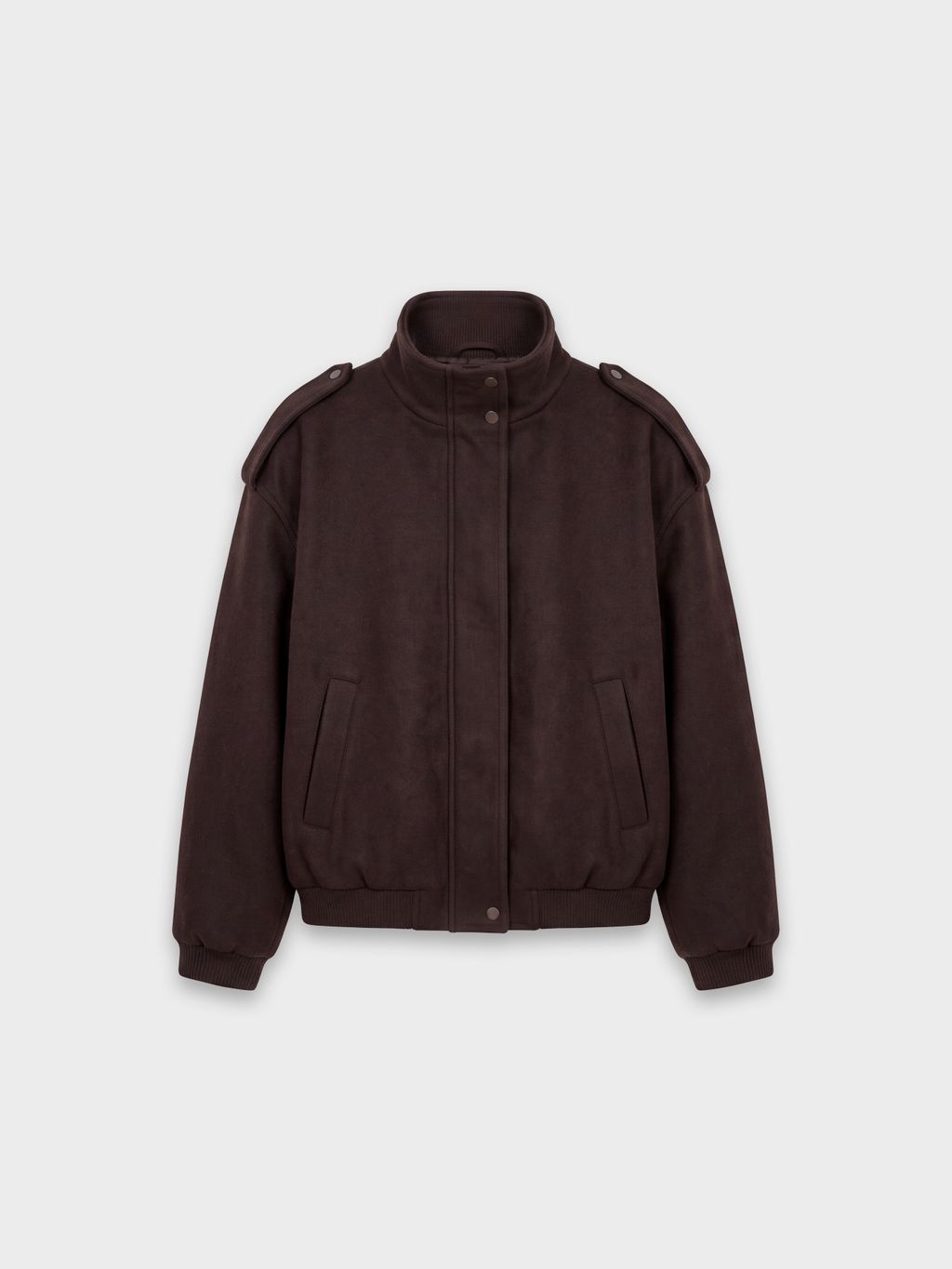 SOFT FELTED BOMBER-JACKET WITH STAND COLLAR