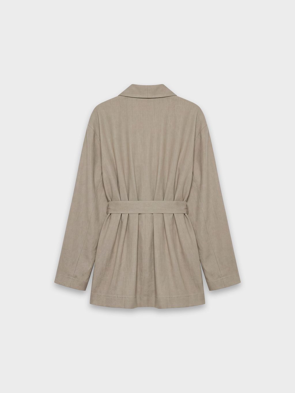 RUSTIC LINEN-BLEND KIMONO WITH BELT