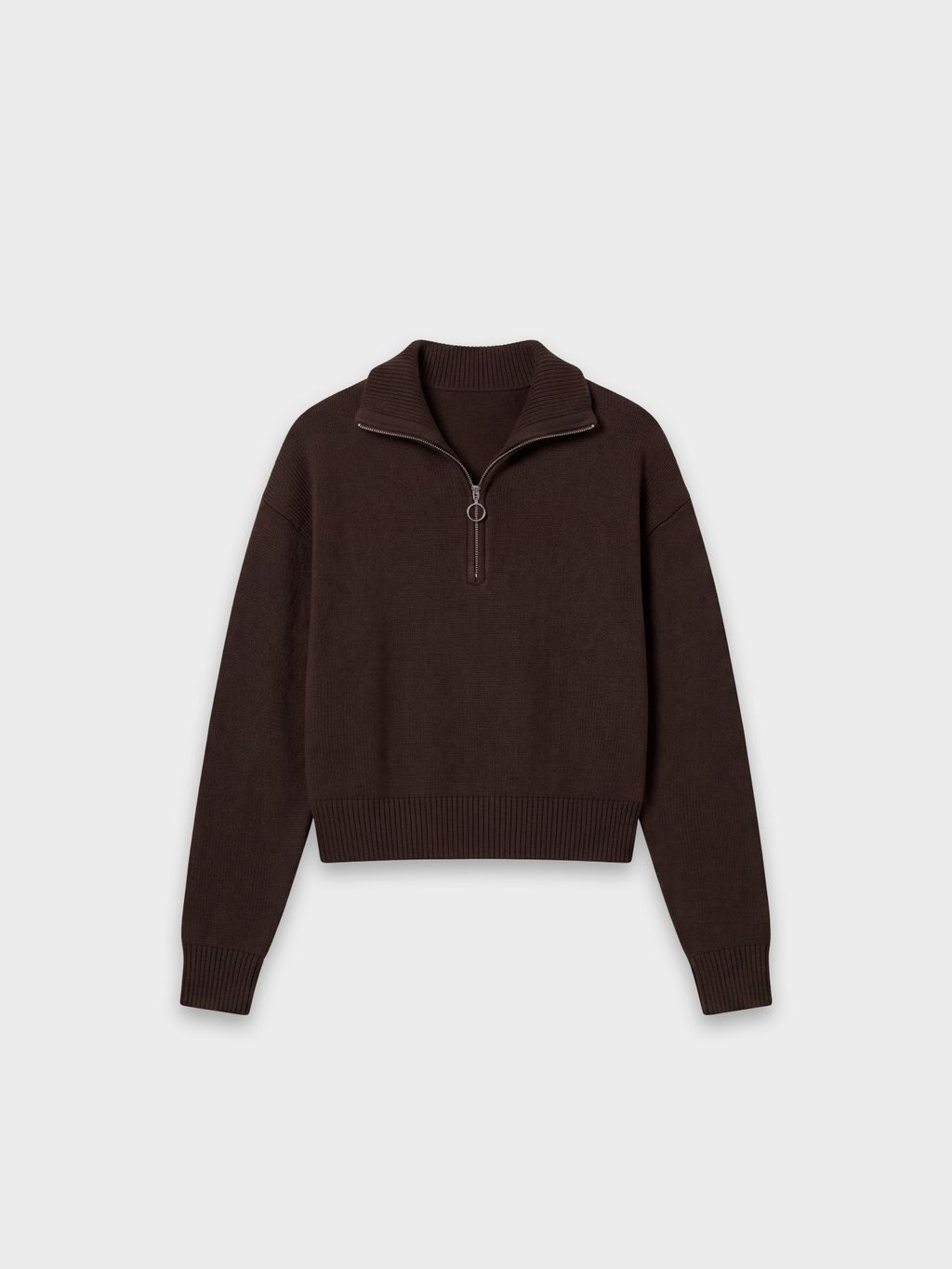 OVERSIZE HALF ZIPPER HIGH NECK SWEATER