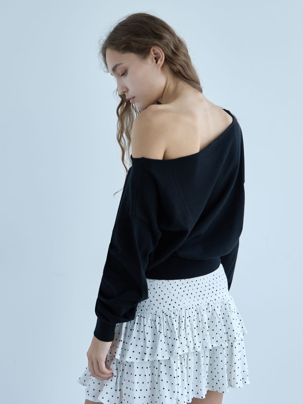 BOAT-NECK KNIT SWEATER