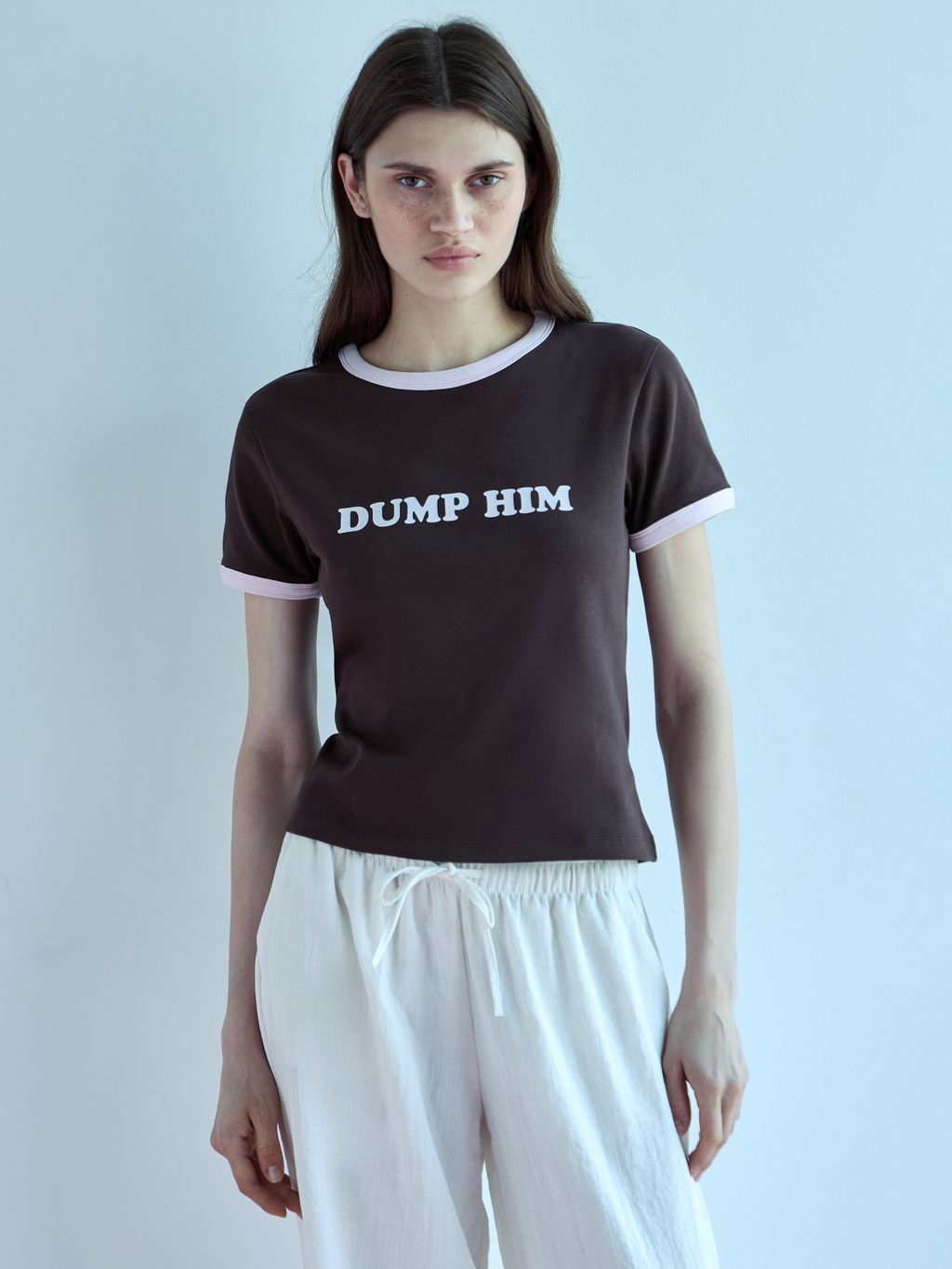 PRINTED SHORT SLEEVE TEE WITH CONTRAST TIPPING