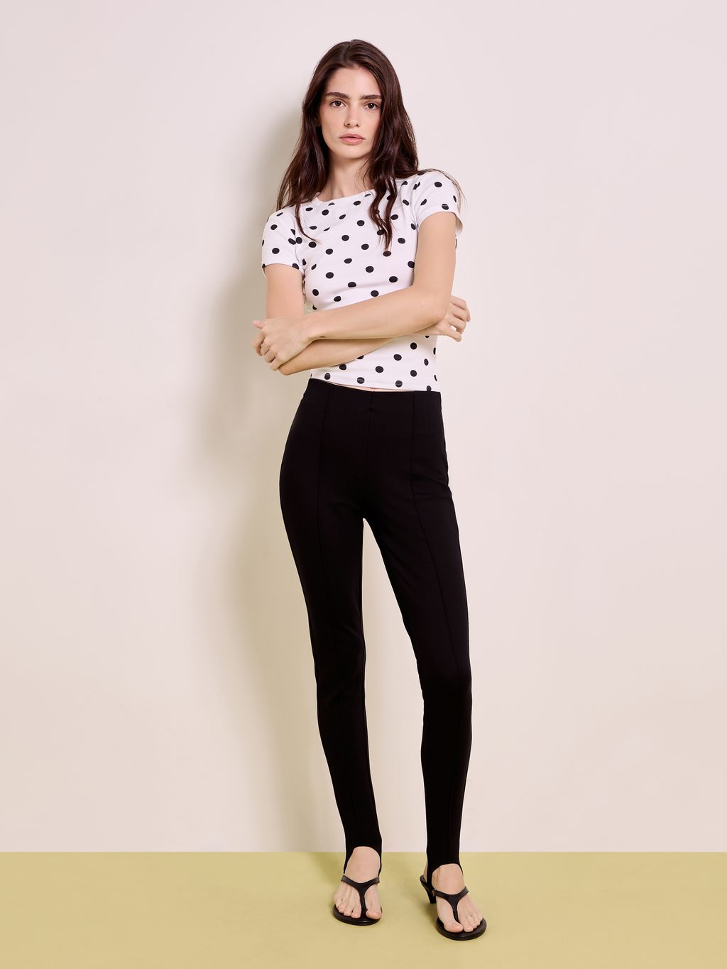 VISCOSE-BLEND LEGGINGS WITH STRAP
