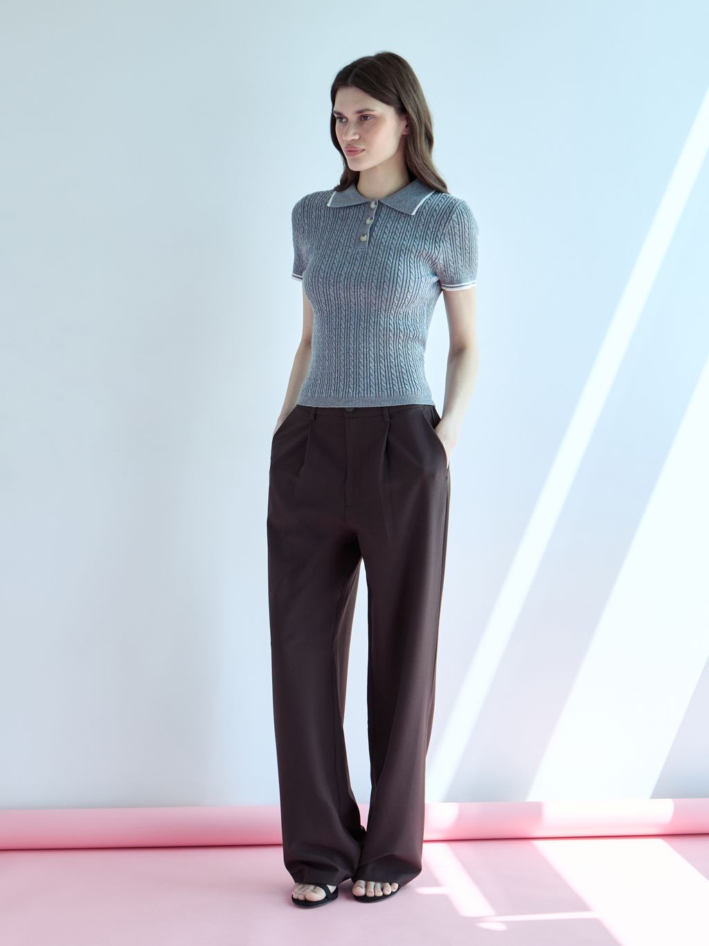 KNIT POLO WITH CONTRAST STITCHING